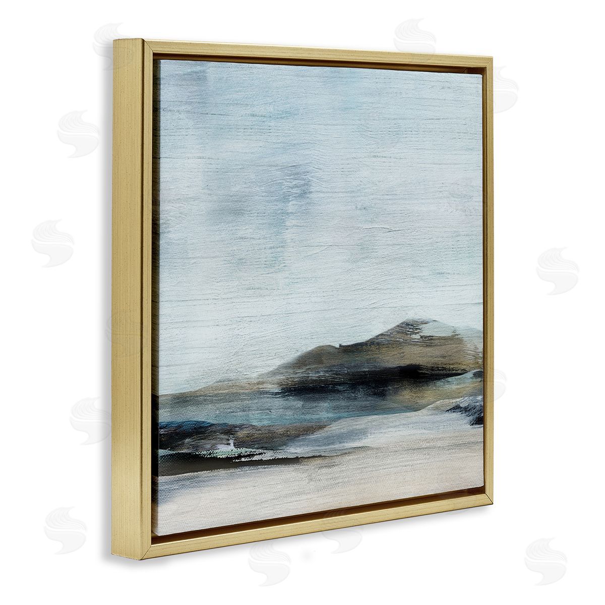 Judith Shapiro Abstract Rocky Beach Landscape Gold Floating Frame Canvas Wall Art Print