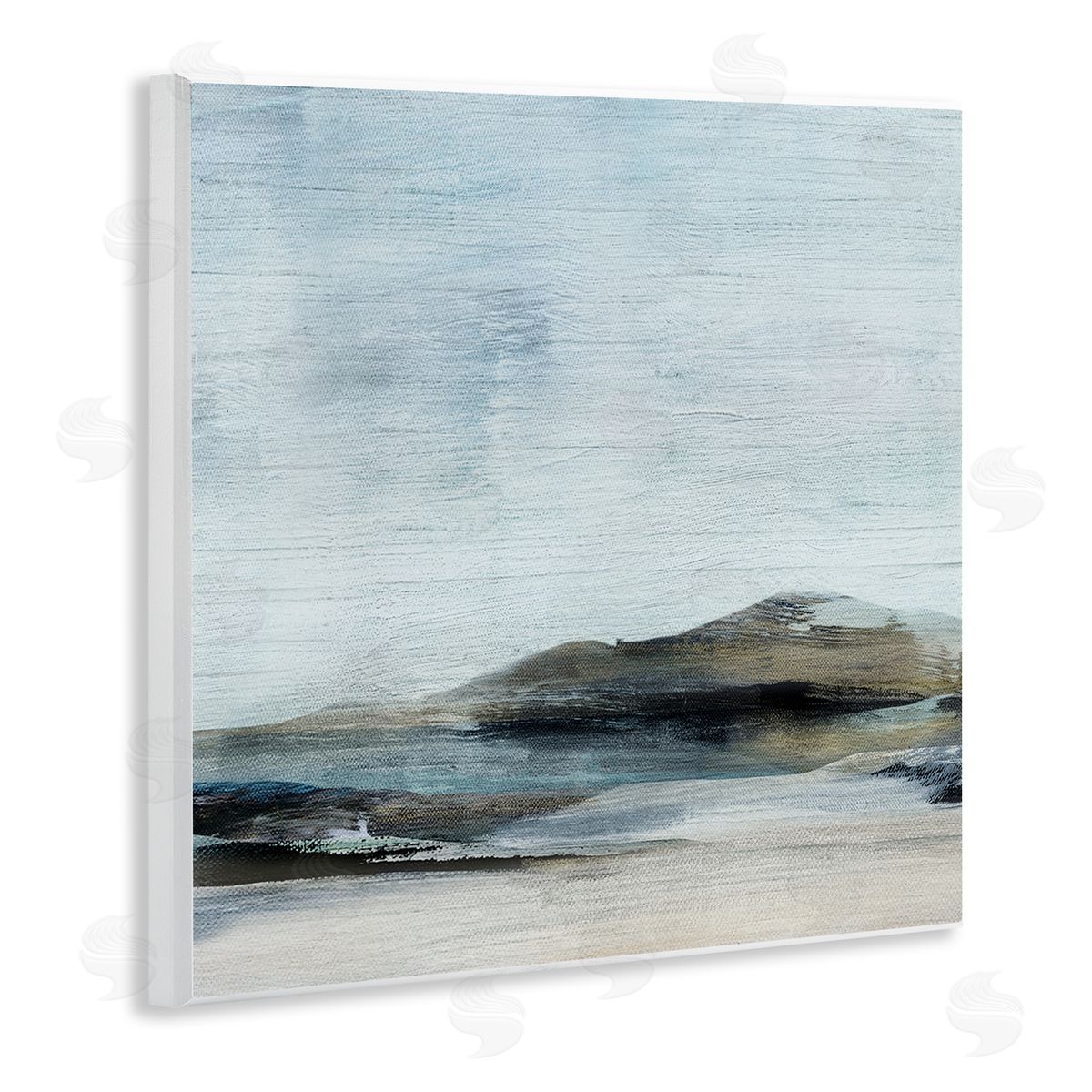 Judith Shapiro Abstract Rocky Beach Landscape Wooden Wall Plaque Art Print
