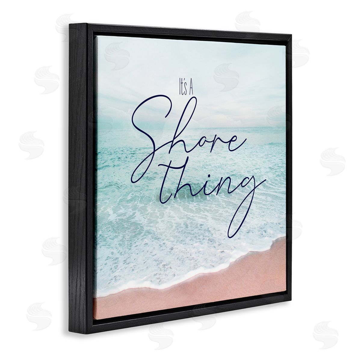 Natalie Carpentieri It's A Shore Thing Summer Beach Black Floating Frame Canvas Wall Art Print