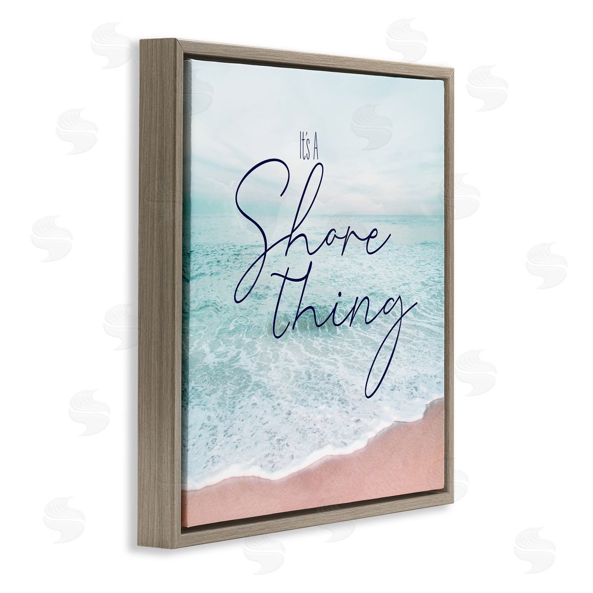 Natalie Carpentieri It's A Shore Thing Summer Beach Brown Floating Frame Canvas Wall Art Print