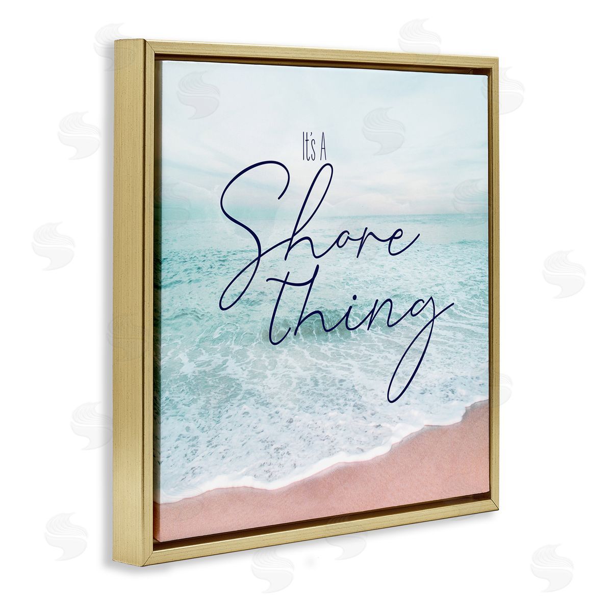 Natalie Carpentieri It's A Shore Thing Summer Beach Gold Floating Frame Canvas Wall Art Print