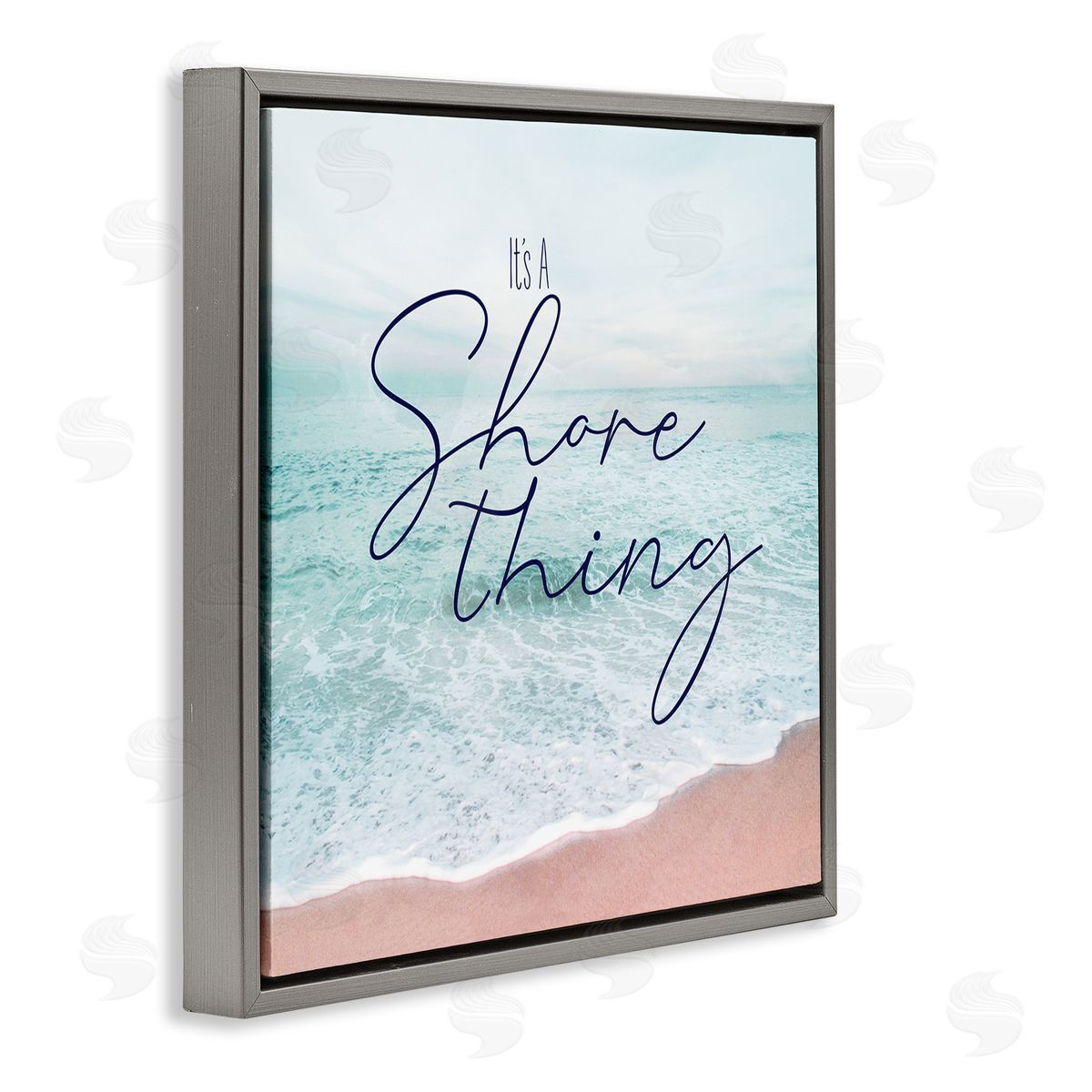 Natalie Carpentieri It's A Shore Thing Summer Beach Gray Floating Frame Canvas Wall Art Print