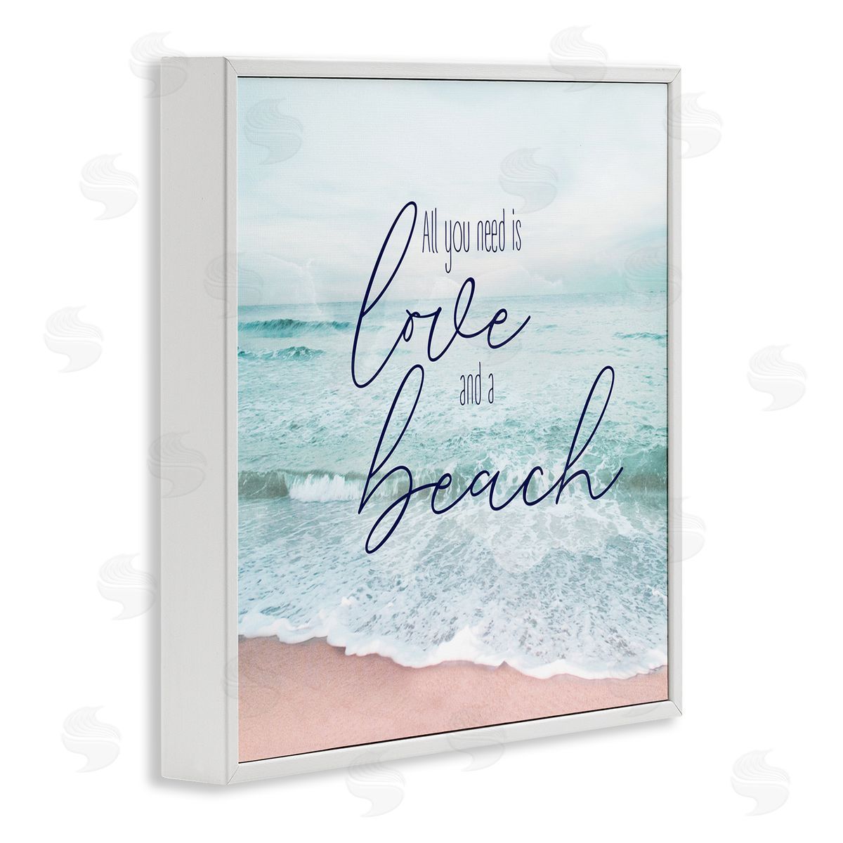 Natalie Carpentieri Love & A Beach Nautical Phrase White Framed Glicee Wall Art Print