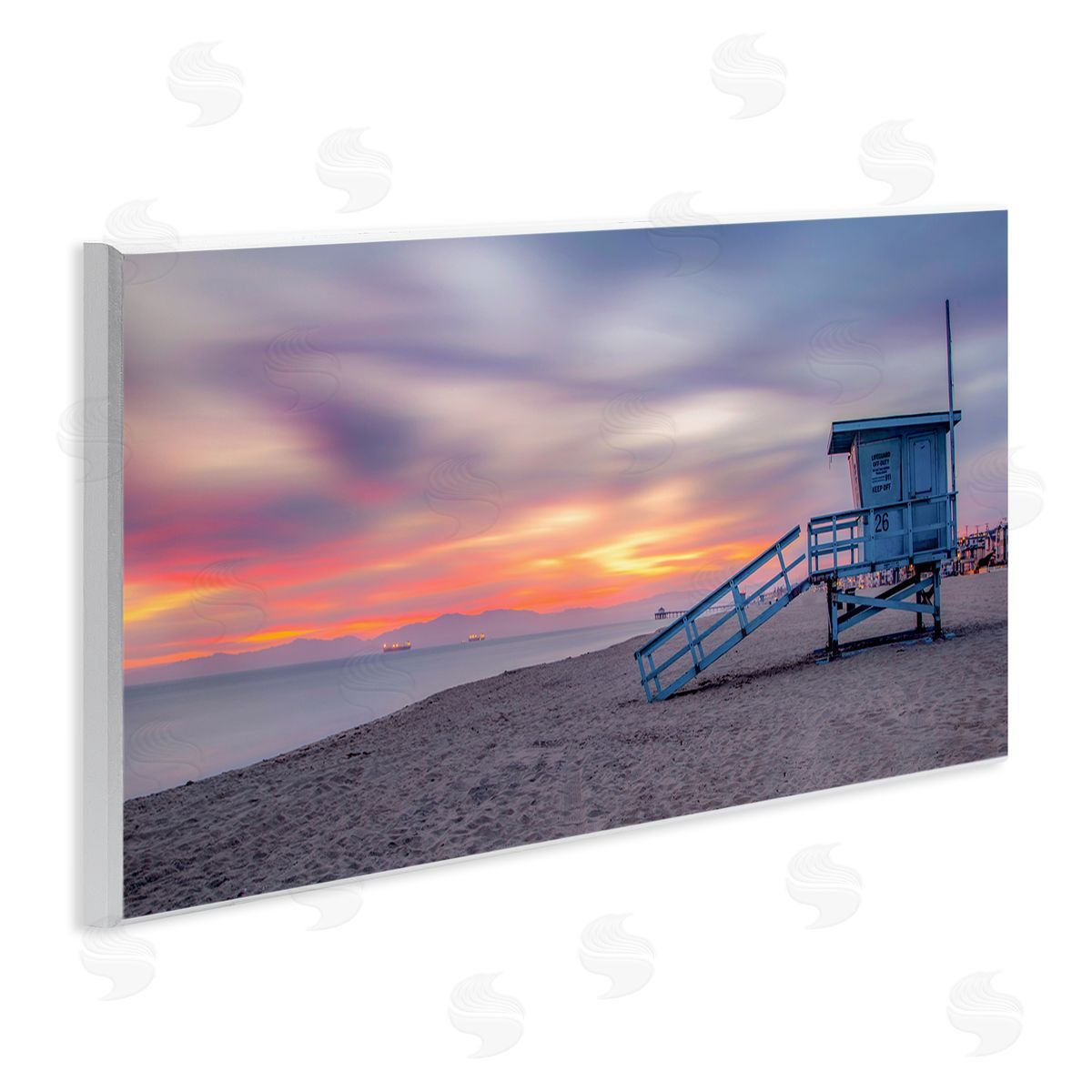 Beach Hut Sunset Horizon Wood Plaque Wall Art, Home Decor by Jeff Poe