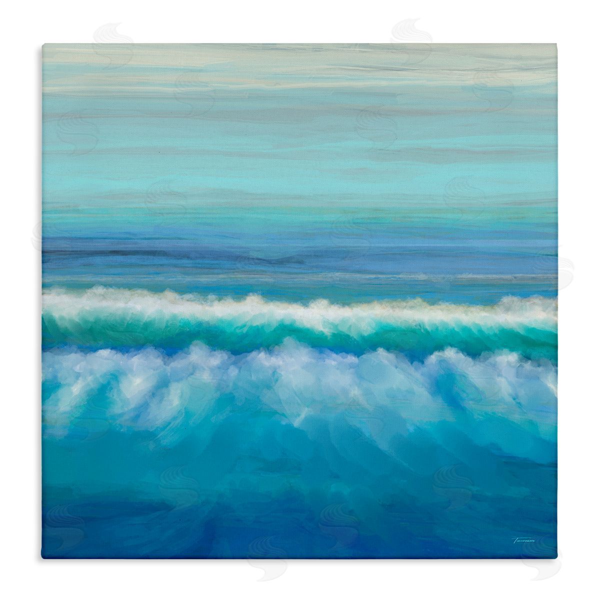 Michael Tienhaara Nautical Ocean Rolling Waves  Stretched Canvas Wall Art Print