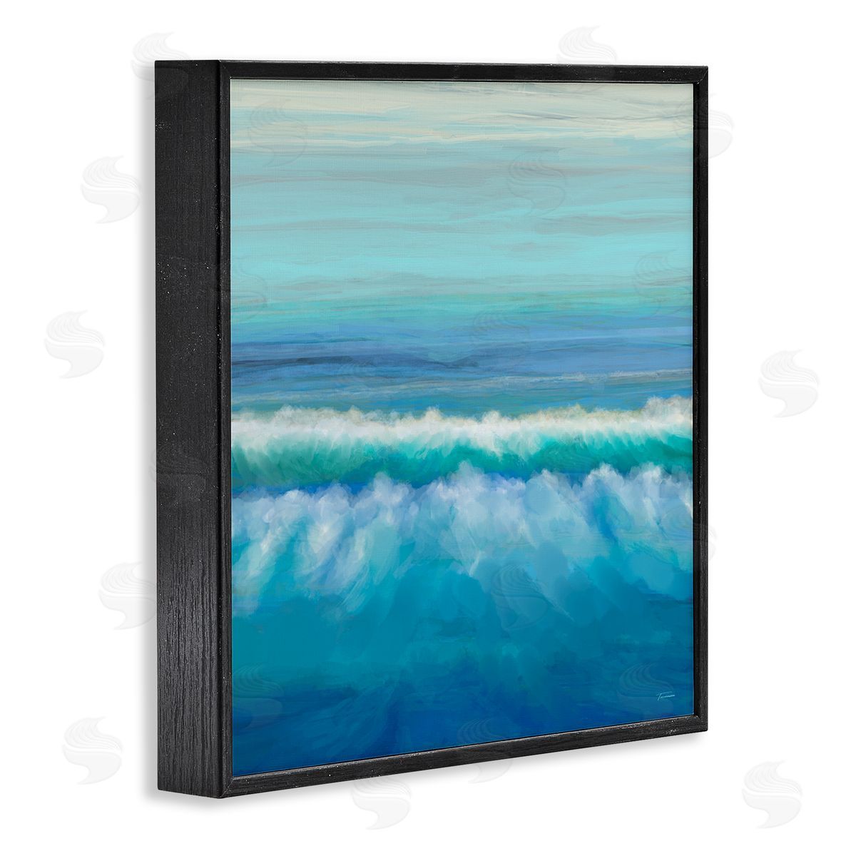 Michael Tienhaara Nautical Ocean Rolling Waves  Black Framed Glicee Wall Art Print