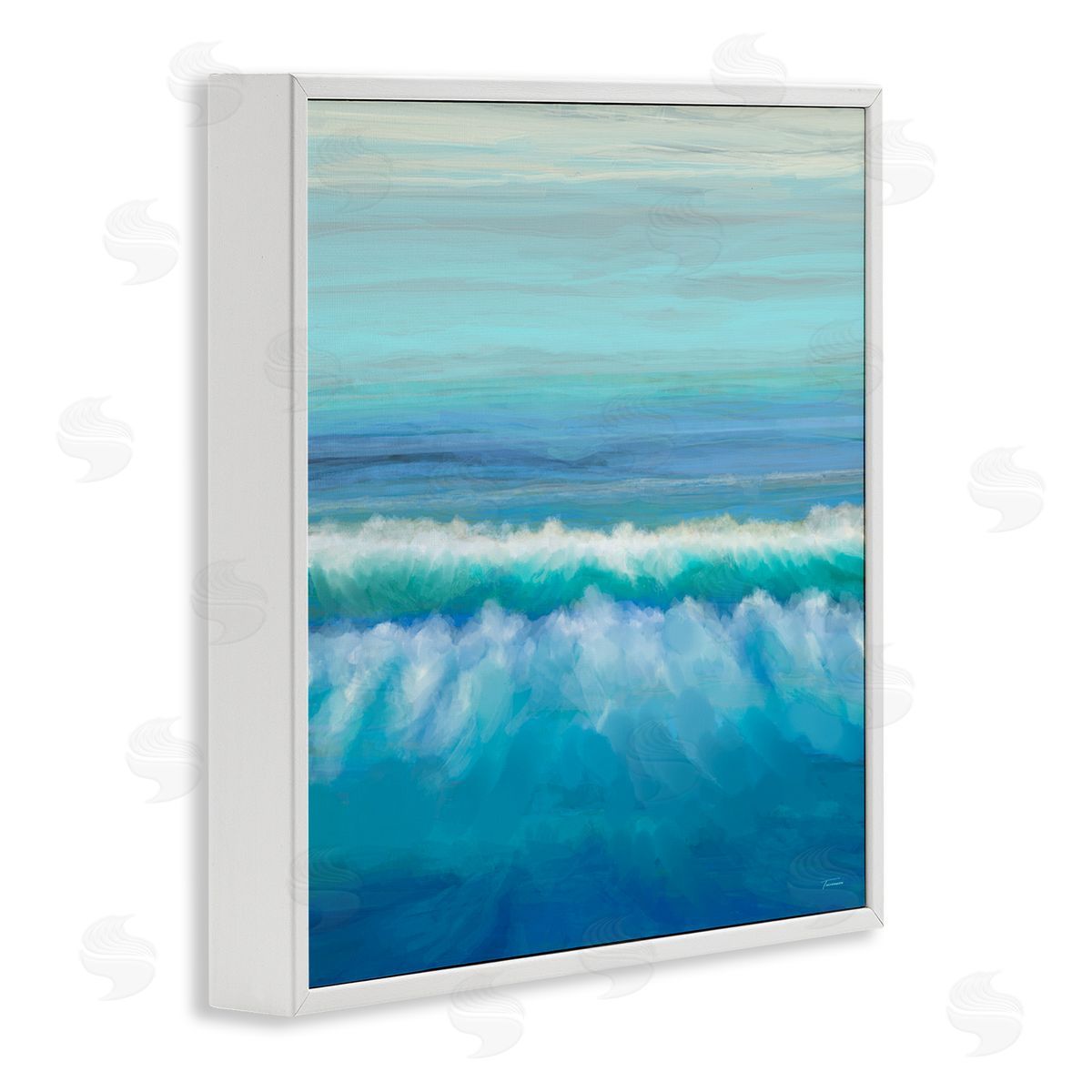 Michael Tienhaara Nautical Ocean Rolling Waves  White Framed Glicee Wall Art Print