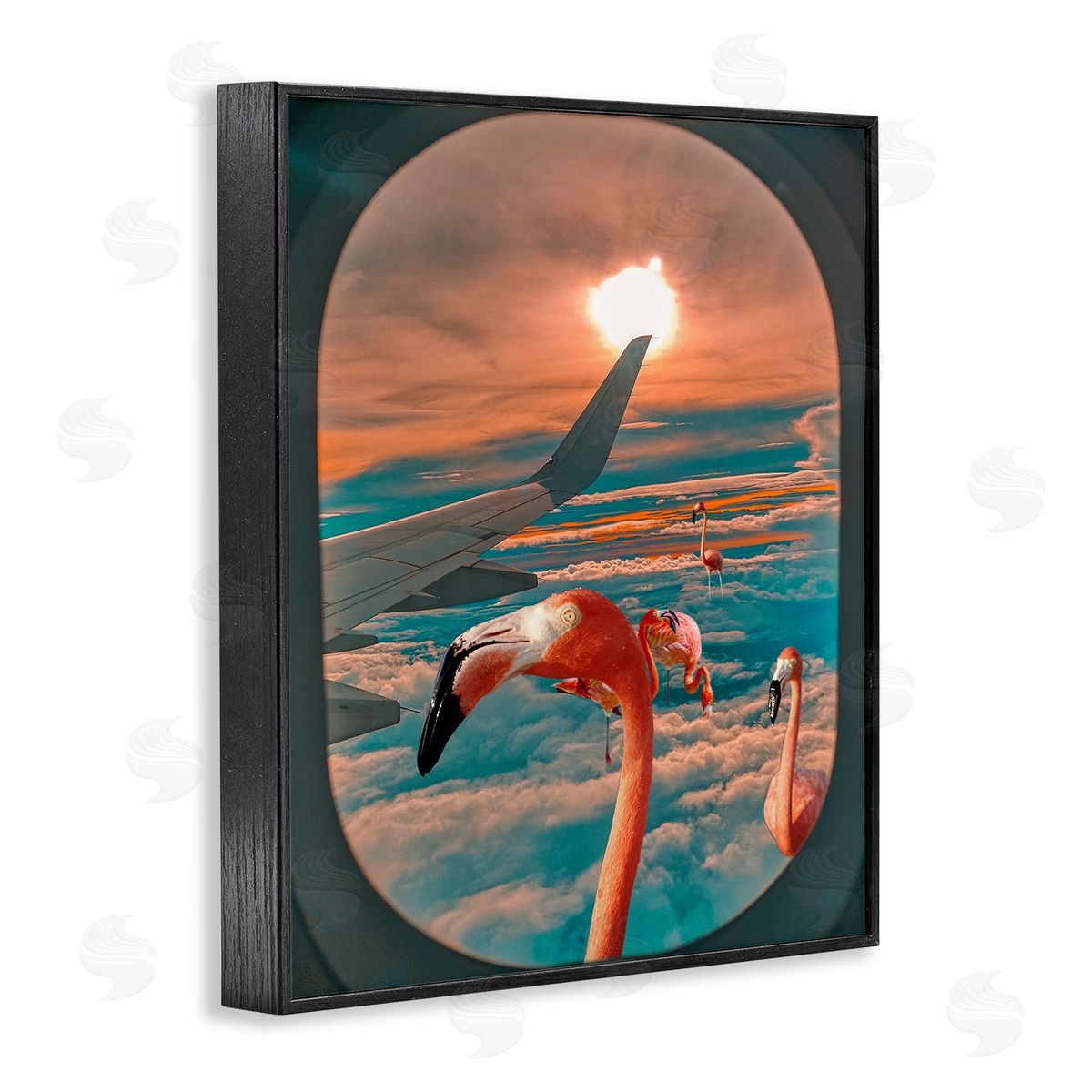 Ziwei Li Flamingoes Airplane Window Clouds