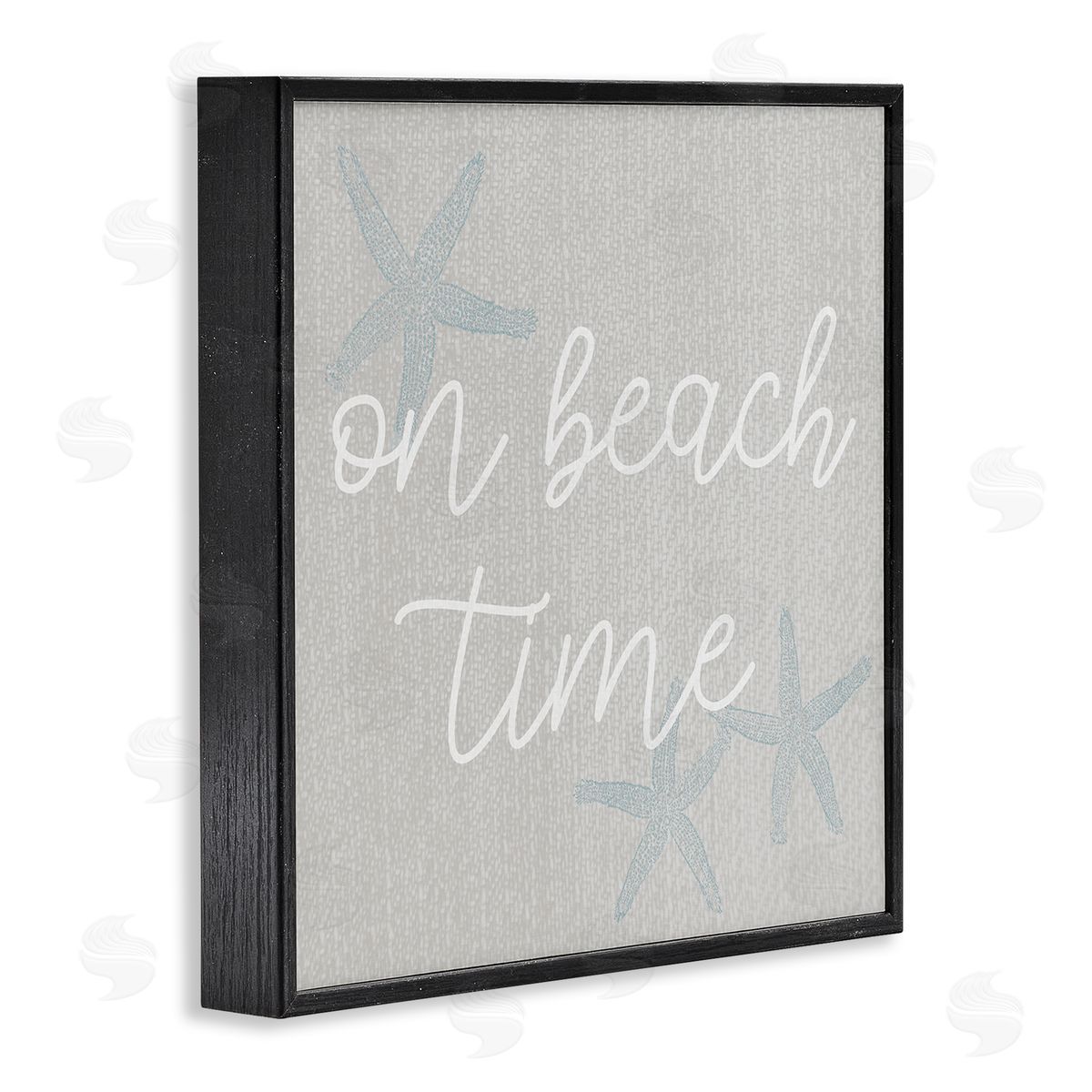 Stupell Studio On Beach Time Starfish Phrase Black Framed Glicee Wall Art Print