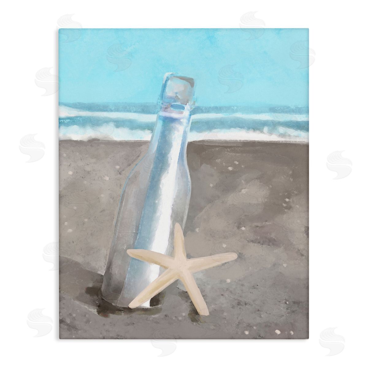 Stupell Studio Message Bottle Beach Shore