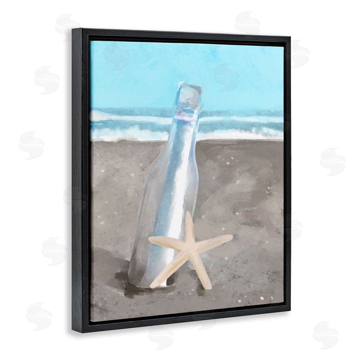 Stupell Studio Message Bottle Beach Shore