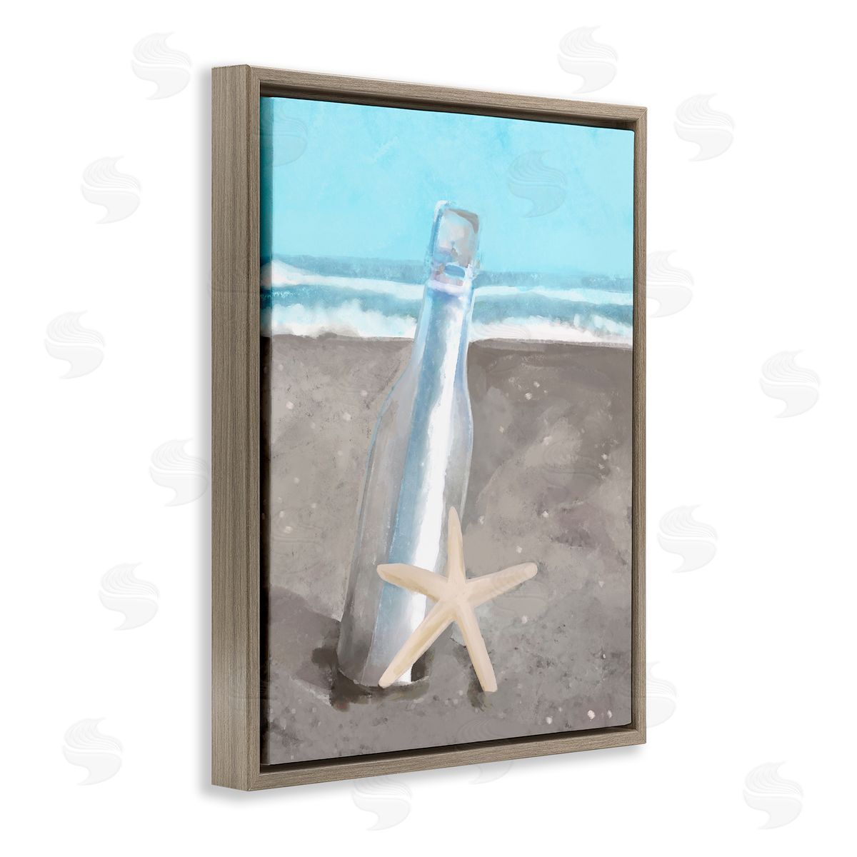 Stupell Studio Message Bottle Beach Shore