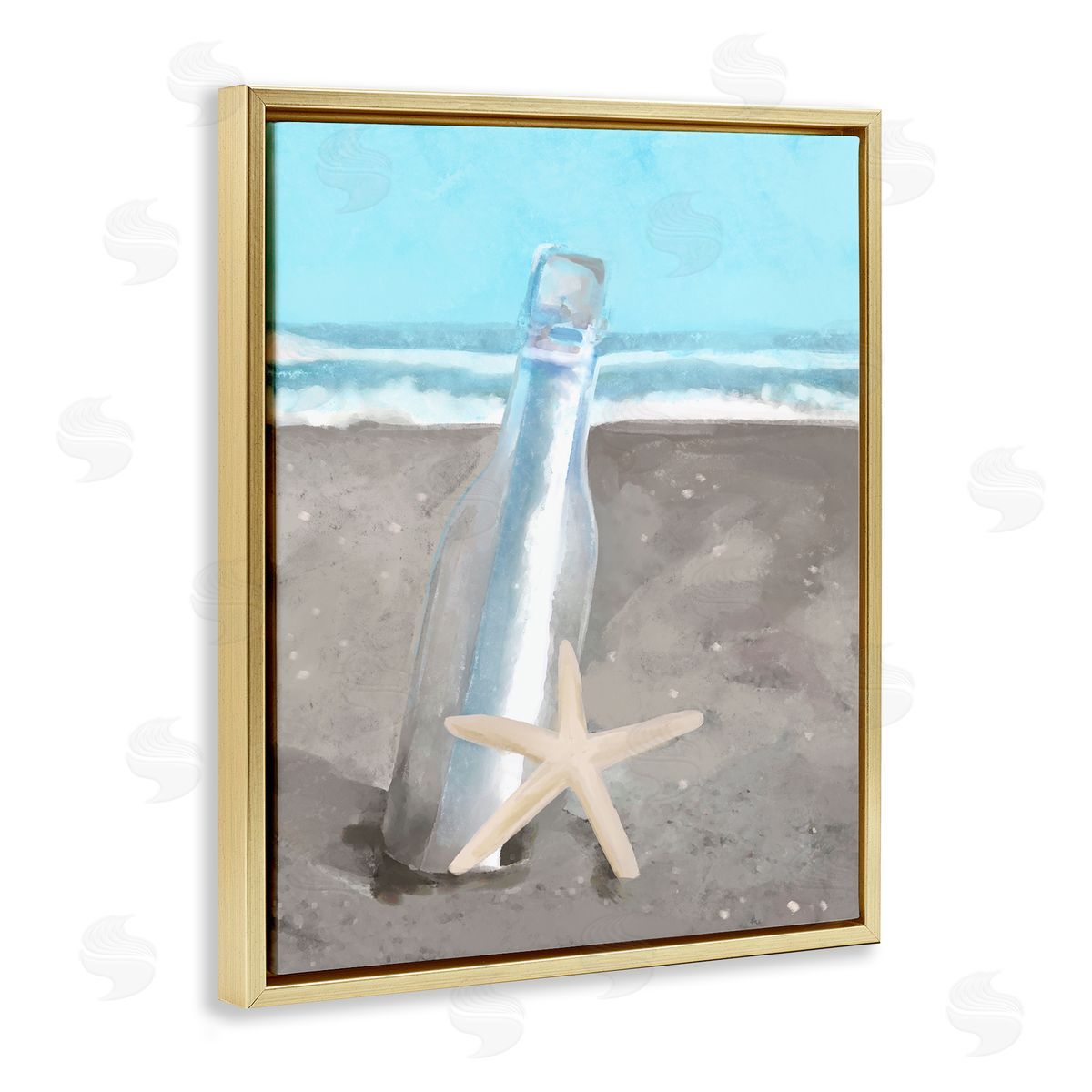 Stupell Studio Message Bottle Beach Shore