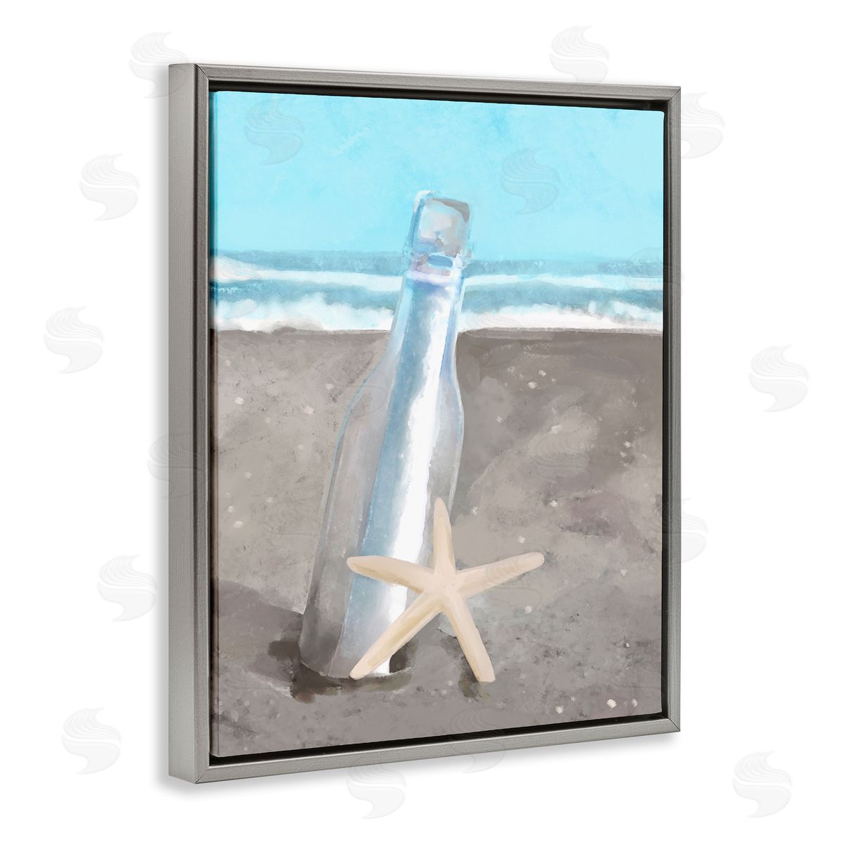 Stupell Studio Message Bottle Beach Shore