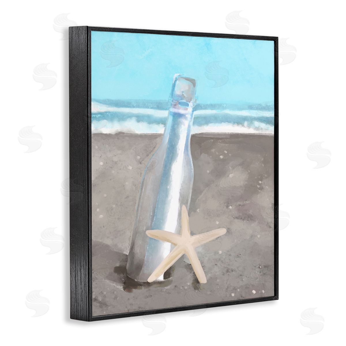 Stupell Studio Message Bottle Beach Shore