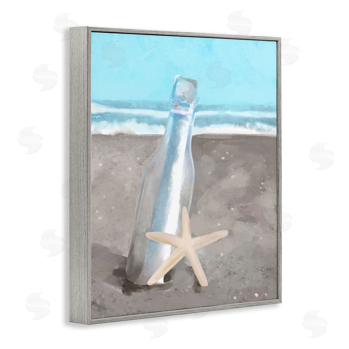 Stupell Studio Message Bottle Beach Shore