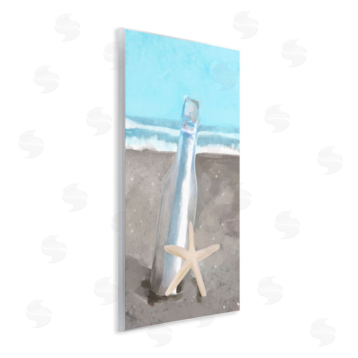 Stupell Studio Message Bottle Beach Shore