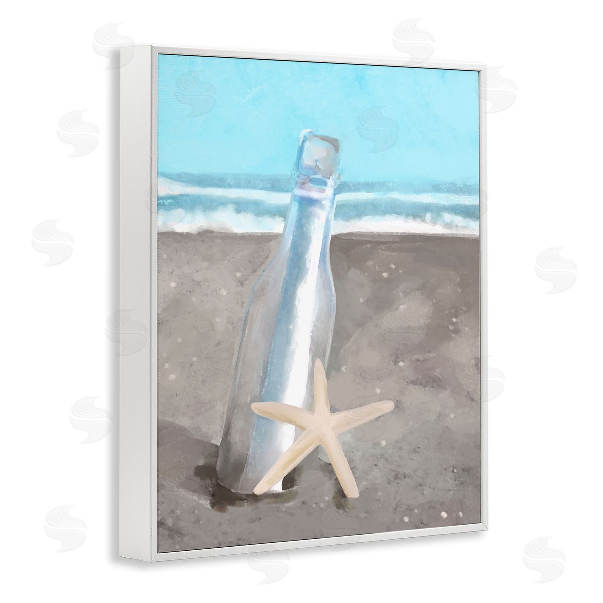 Stupell Studio Message Bottle Beach Shore