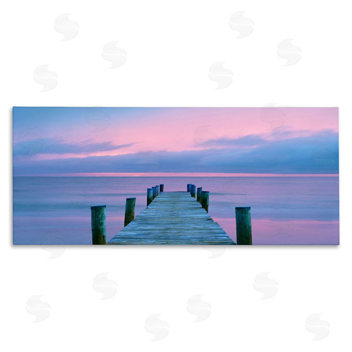 Dock at Sunset Horizon Canvas Wall Art, Home Decor by Jack Reed