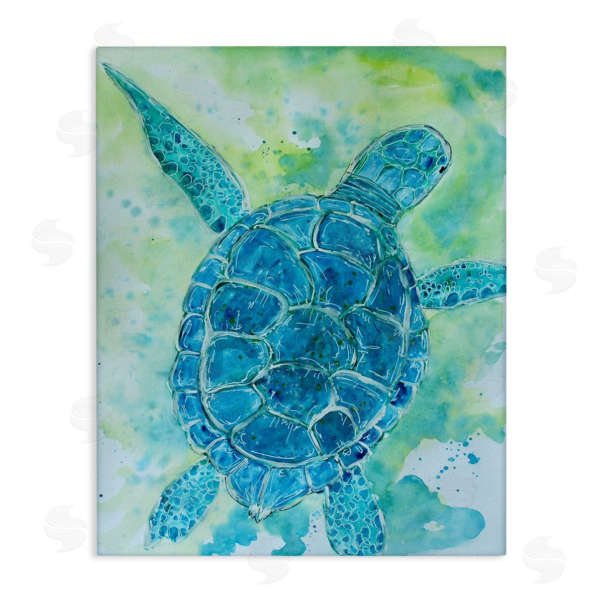 Sebastian Grafmann Blue Sea Turtle Aquatic Bubbles
