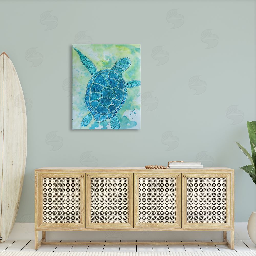 Sebastian Grafmann Blue Sea Turtle Aquatic Bubbles