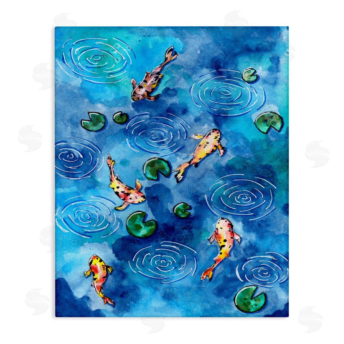 Sebastian Grafmann Koi Fish Ripples Pond Lilies