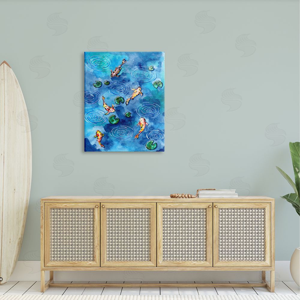 Sebastian Grafmann Koi Fish Ripples Pond Lilies
