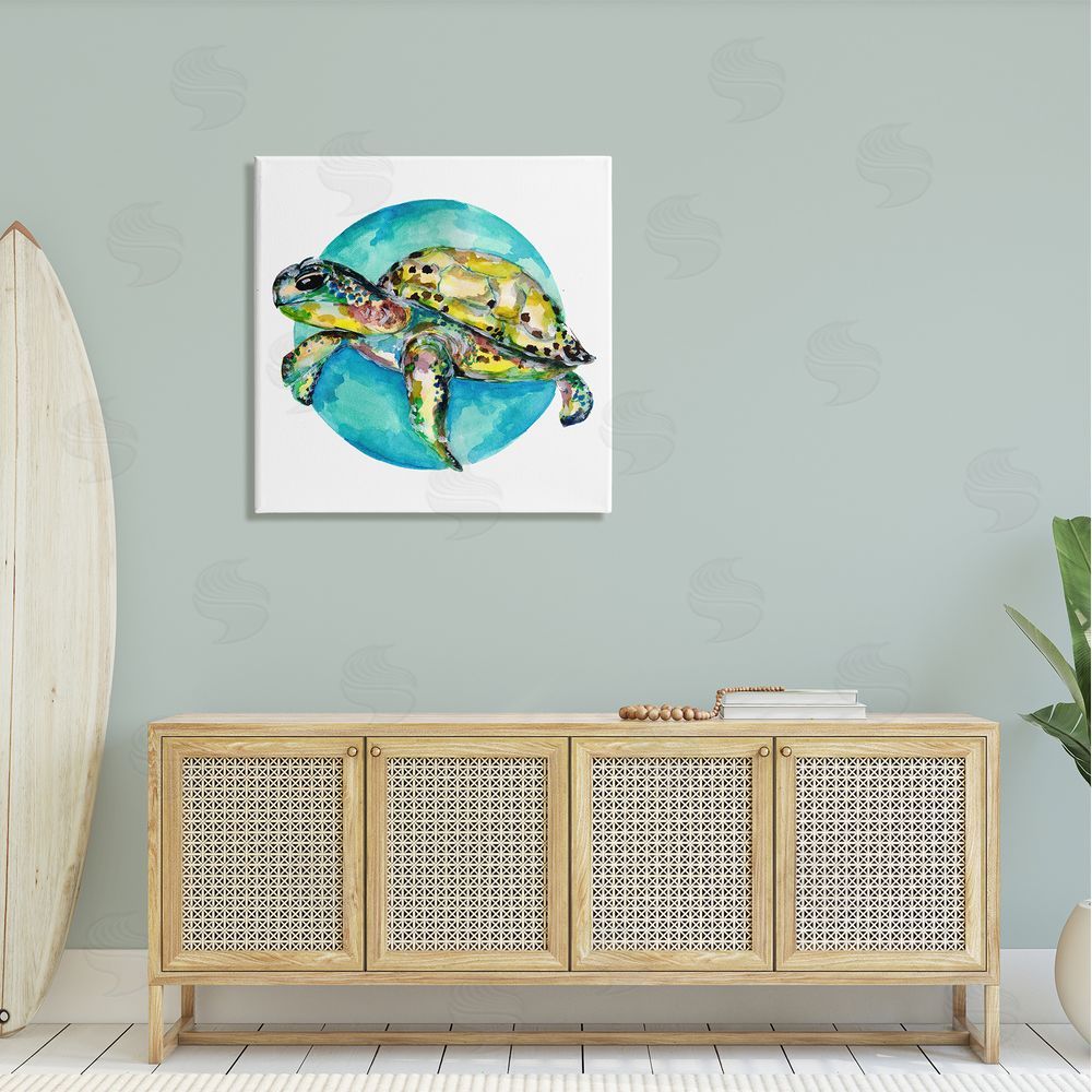 Sebastian Grafmann Marine Wildlife Sea Turtle Canvas Wall Art in Room