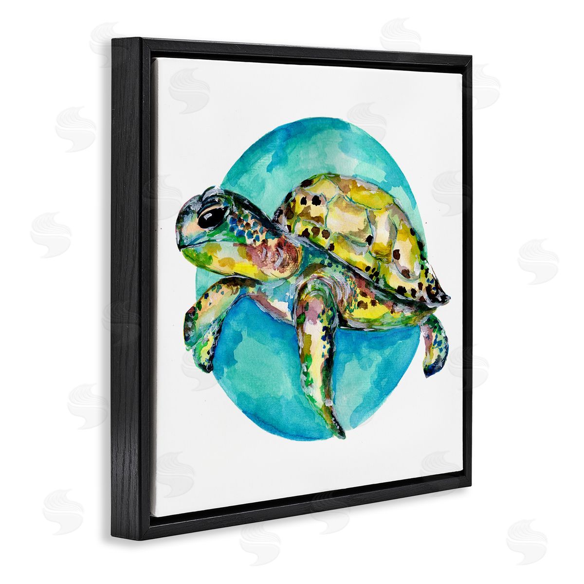 Sebastian Grafmann Marine Wildlife Sea Turtle Black Floating Frame Canvas Wall Art Print