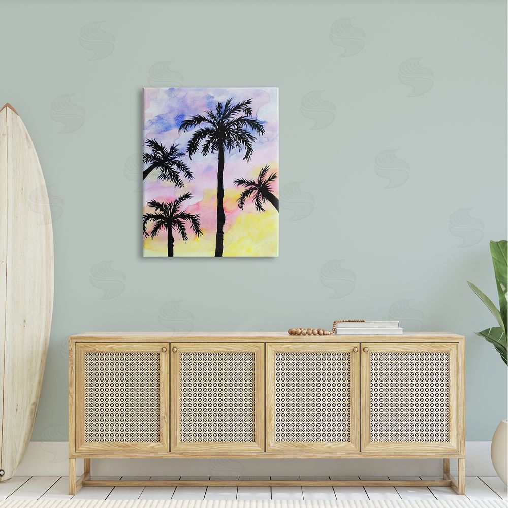 Sebastian Grafmann Palm Tree Silhouettes Sunset Sky