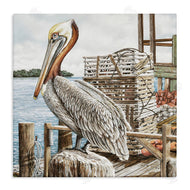 James Harris | Pelican Perched on Fishing Dock