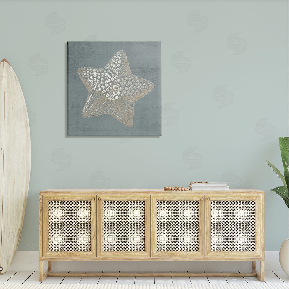 Piddix Patterned Starfish Aquatic Sea Life Canvas Wall Art in Room