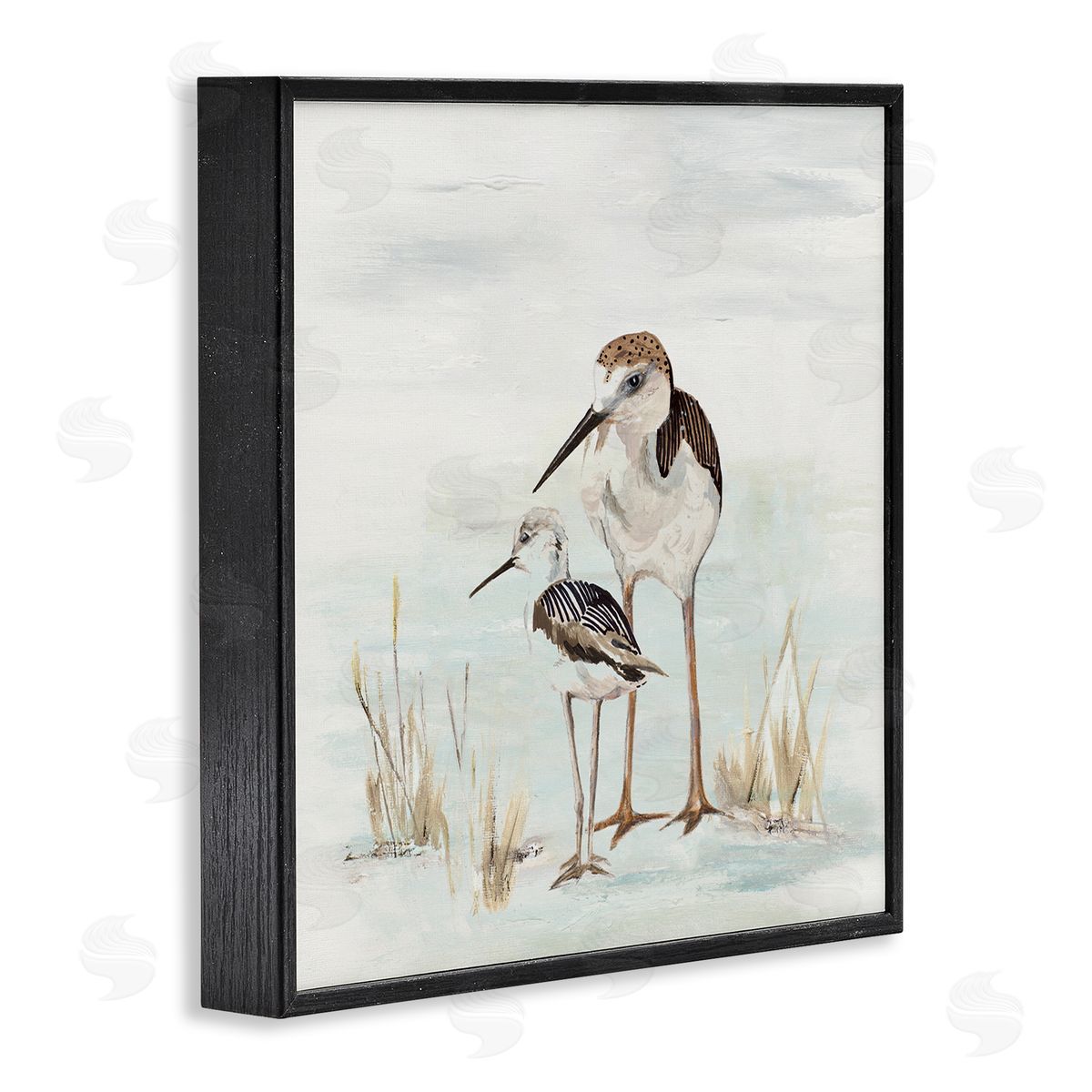 Patricia Pinto Sandpipers Duo Coastal Beach Bird Black Framed Glicee Wall Art Print