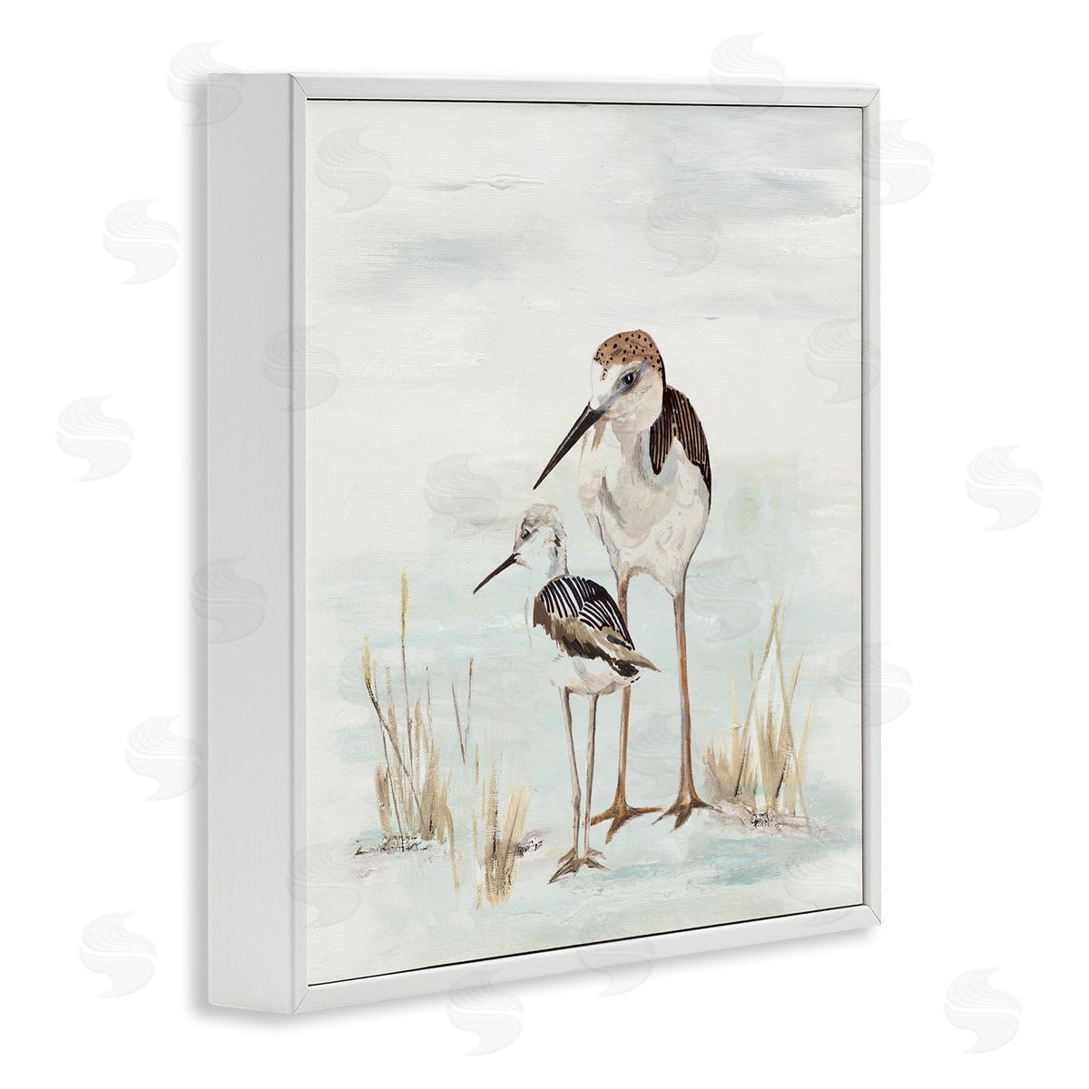 Patricia Pinto Sandpipers Duo Coastal Beach Bird White Framed Glicee Wall Art Print