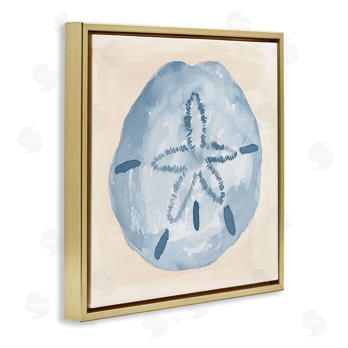 Lucille Price Casual Sand Dollar Beach Life Gold Floating Frame Canvas Wall Art Print