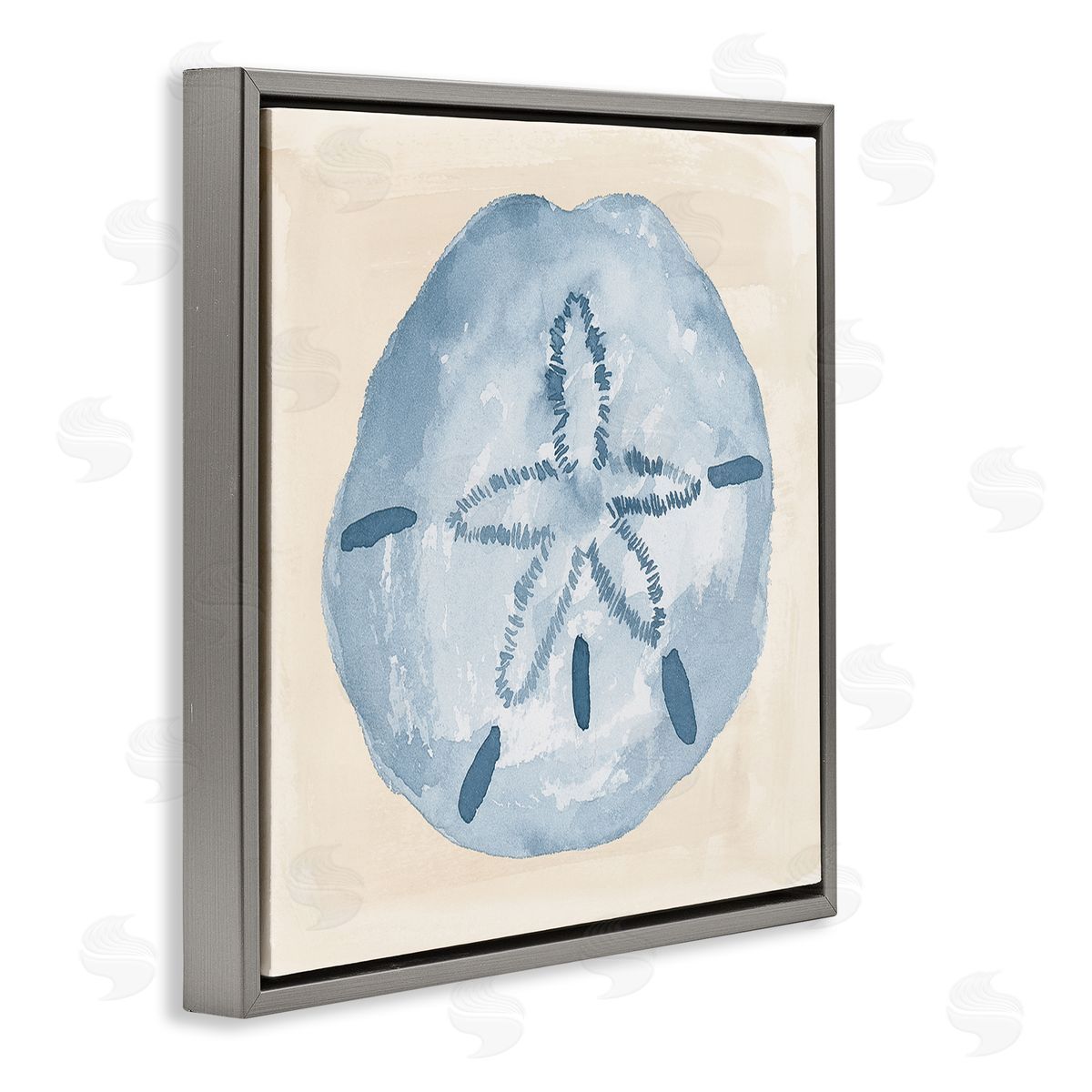 Lucille Price Casual Sand Dollar Beach Life Gray Floating Frame Canvas Wall Art Print