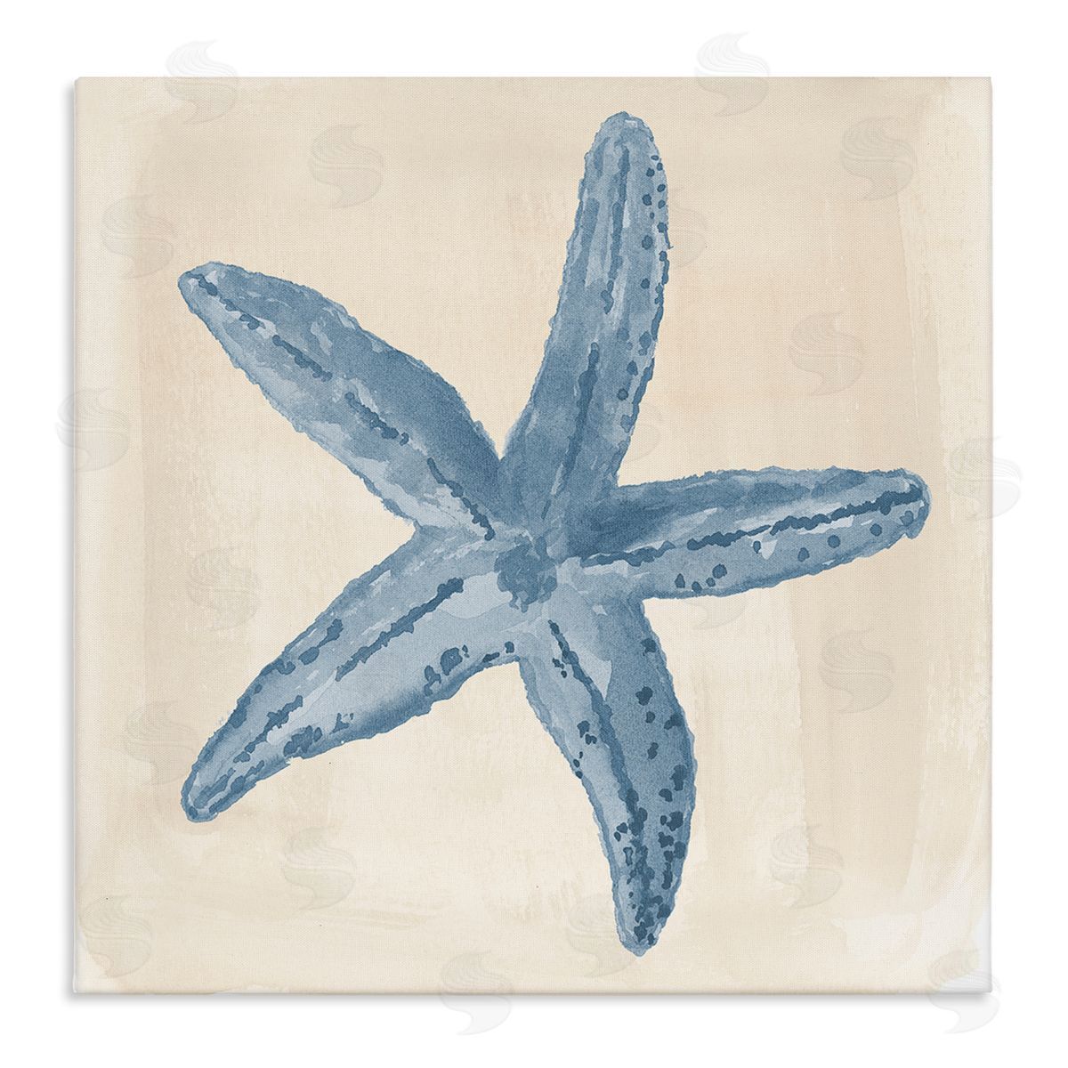 Lucille Price Blue Starfish Nautical Summer Stretched Canvas Wall Art Print