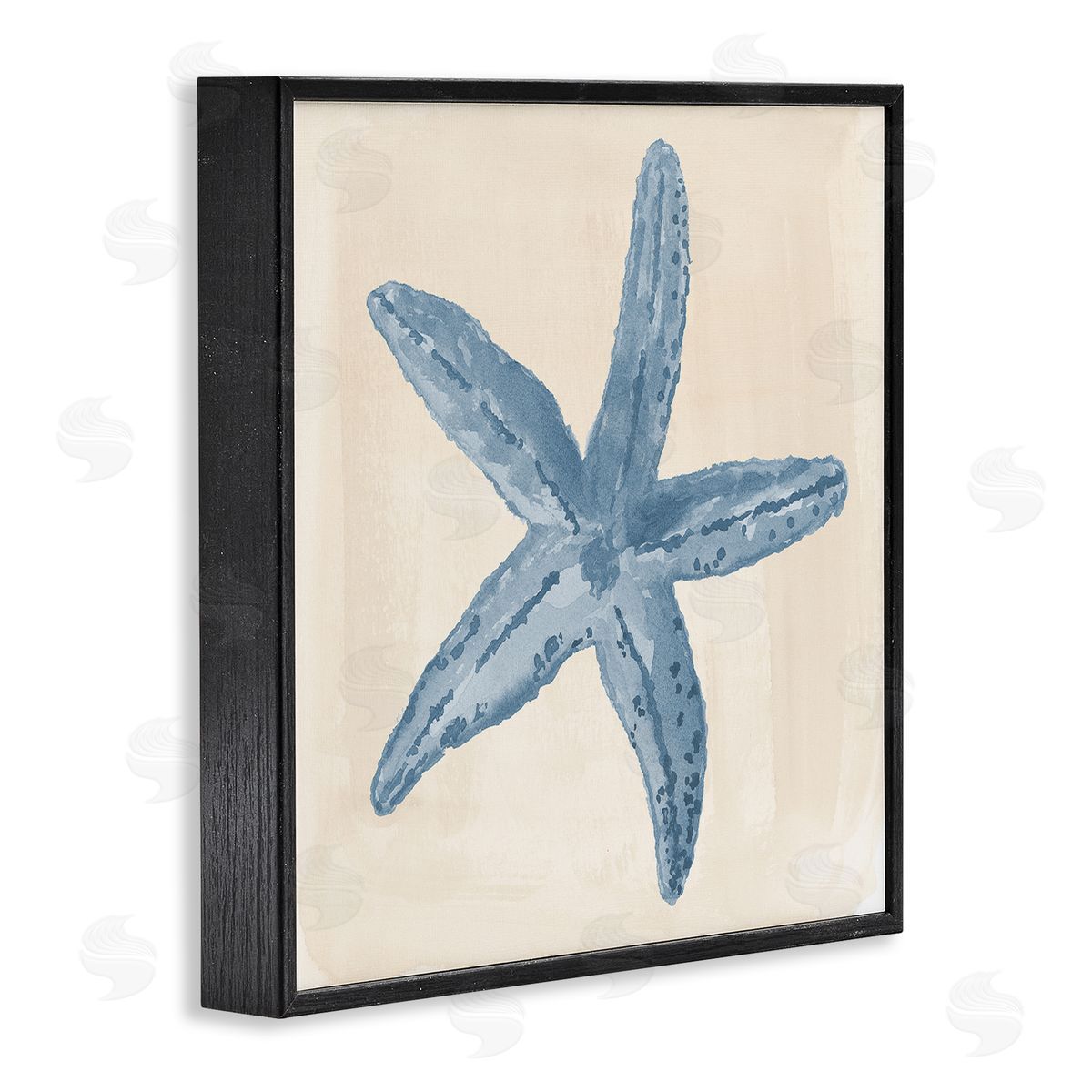 Lucille Price Blue Starfish Nautical Summer Black Framed Glicee Wall Art Print