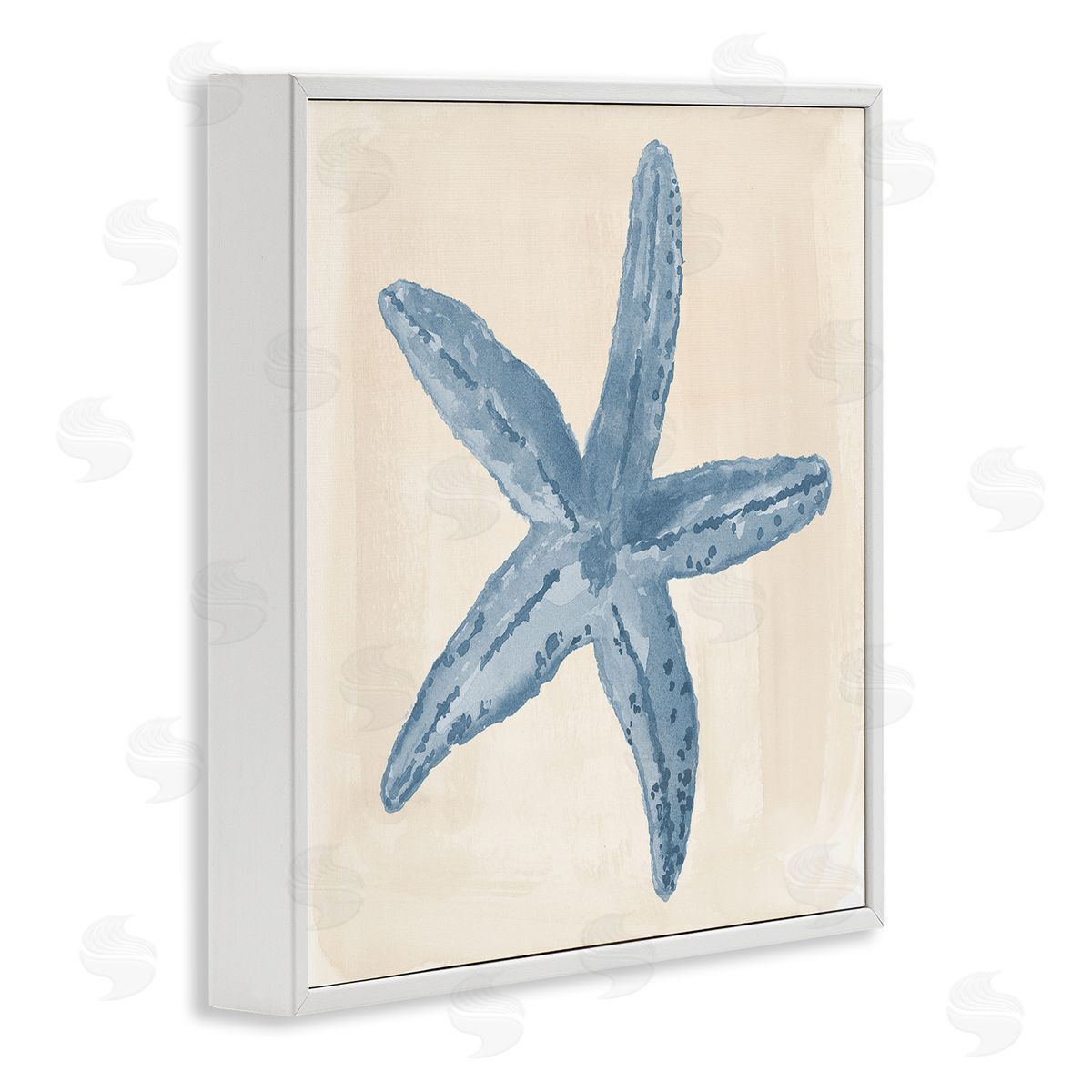 Lucille Price Blue Starfish Nautical Summer White Framed Glicee Wall Art Print