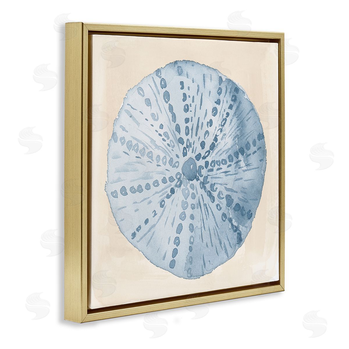 Lucille Price Nautical Sea Life Round Shell Gold Floating Frame Canvas Wall Art Print