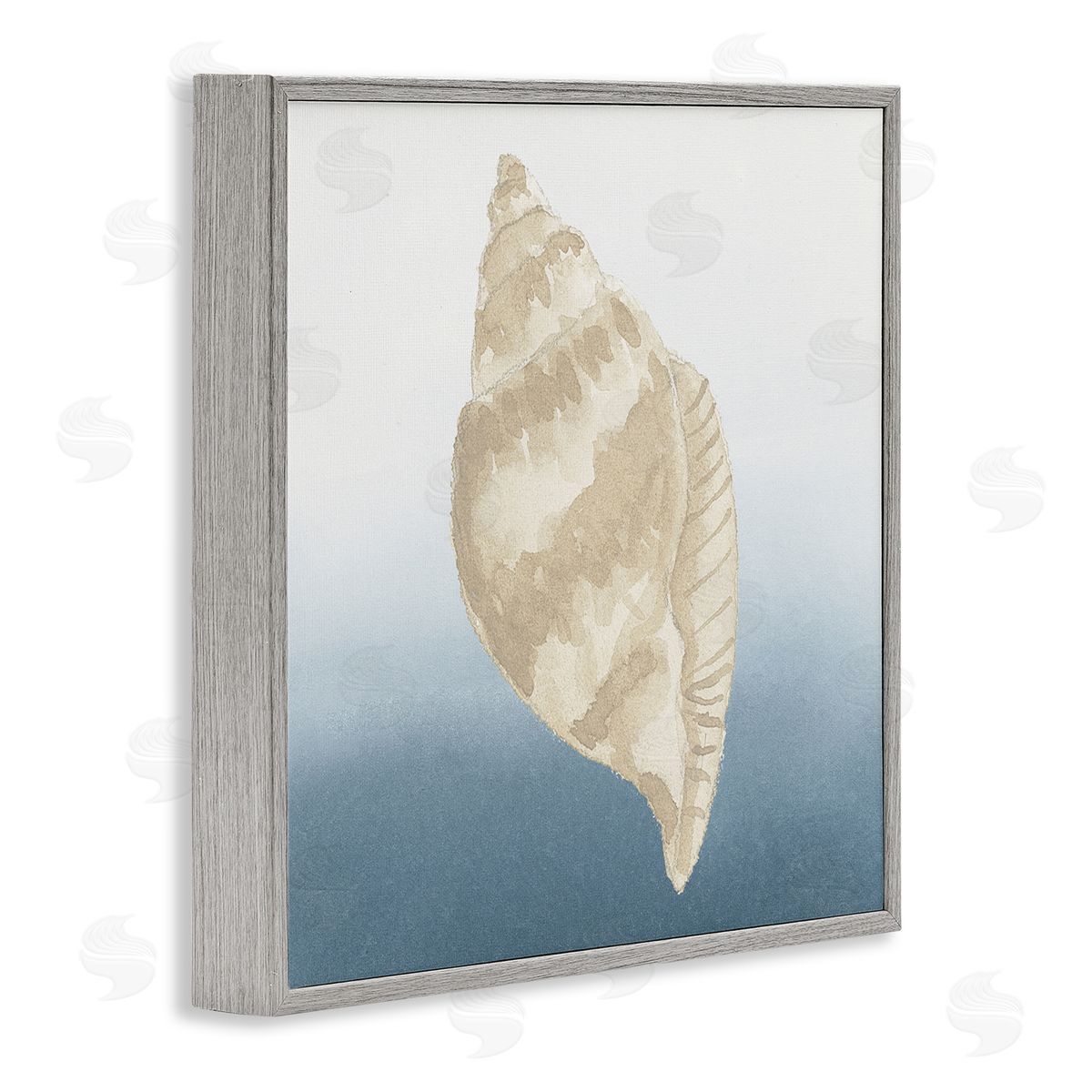 Lucille Price Casual Conch Nautical Life Gray Framed Glicee Wall Art Print