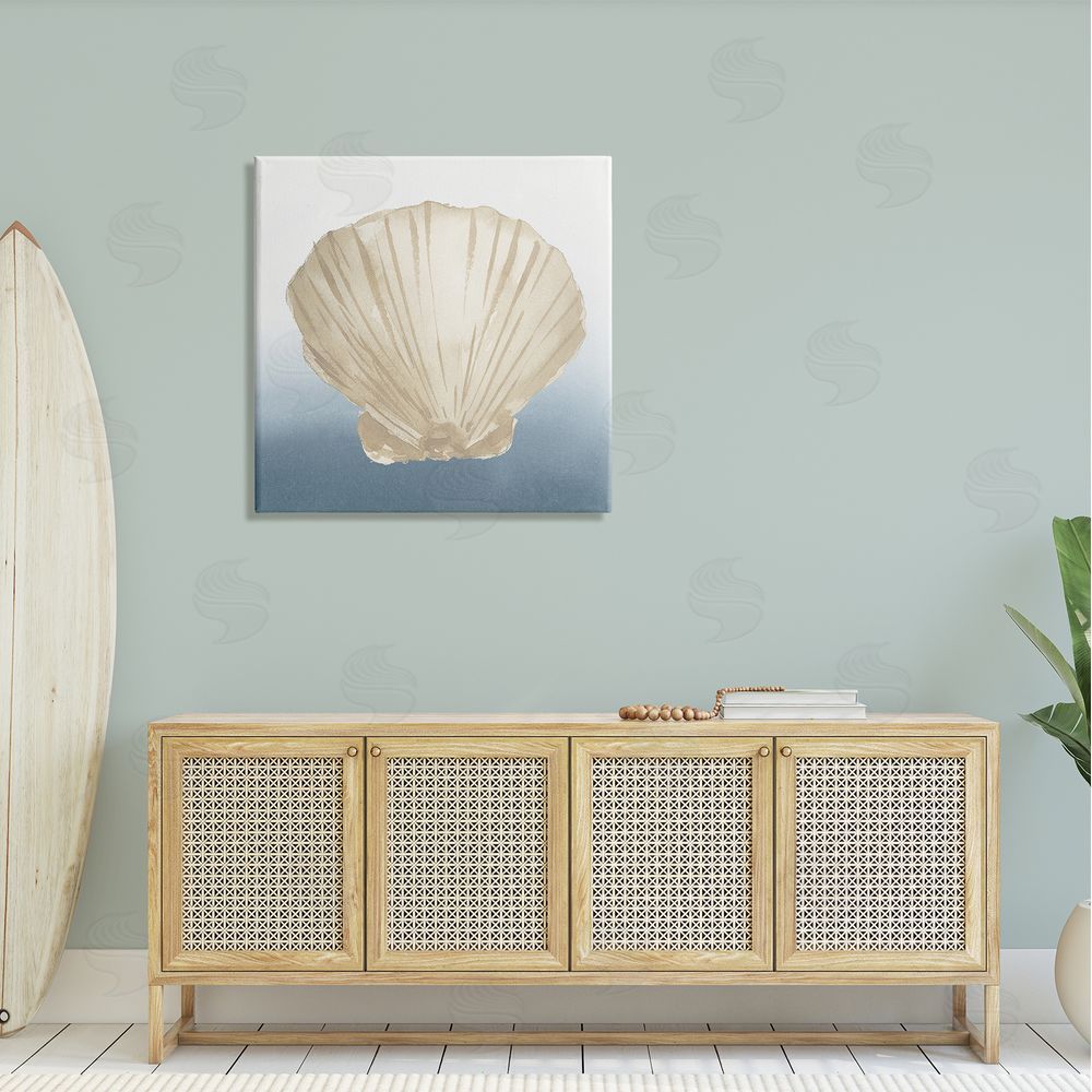 Lucille Price Aquatic Seashell Clam Composition Canvas Wall Art in Room