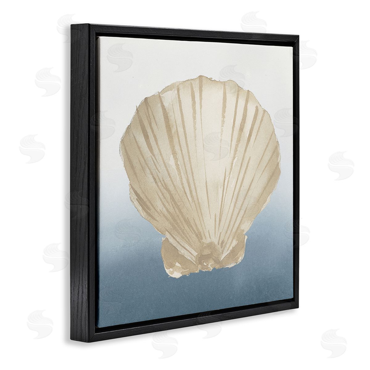 Lucille Price Aquatic Seashell Clam Composition Black Floating Frame Canvas Wall Art Print