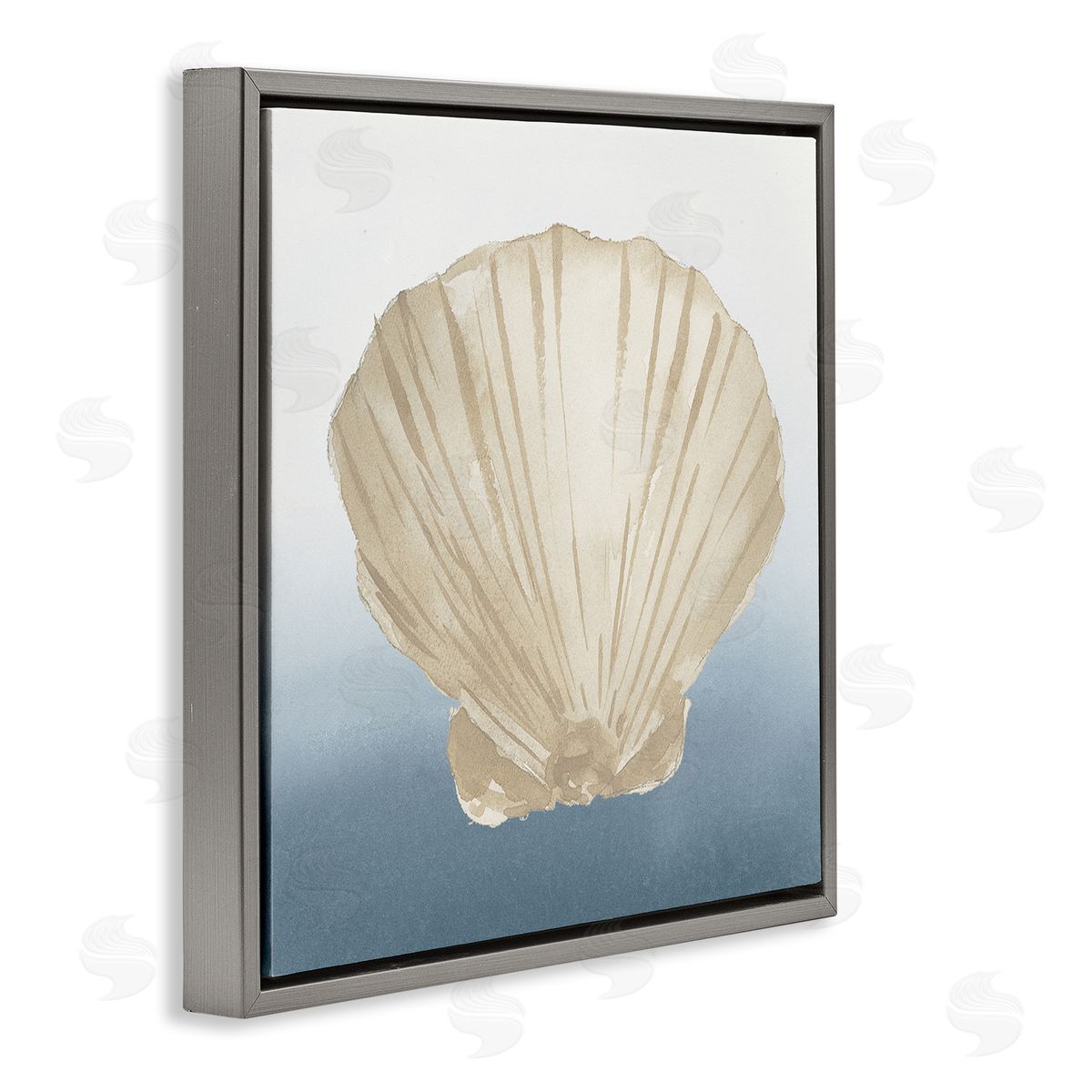 Lucille Price Aquatic Seashell Clam Composition Gray Floating Frame Canvas Wall Art Print