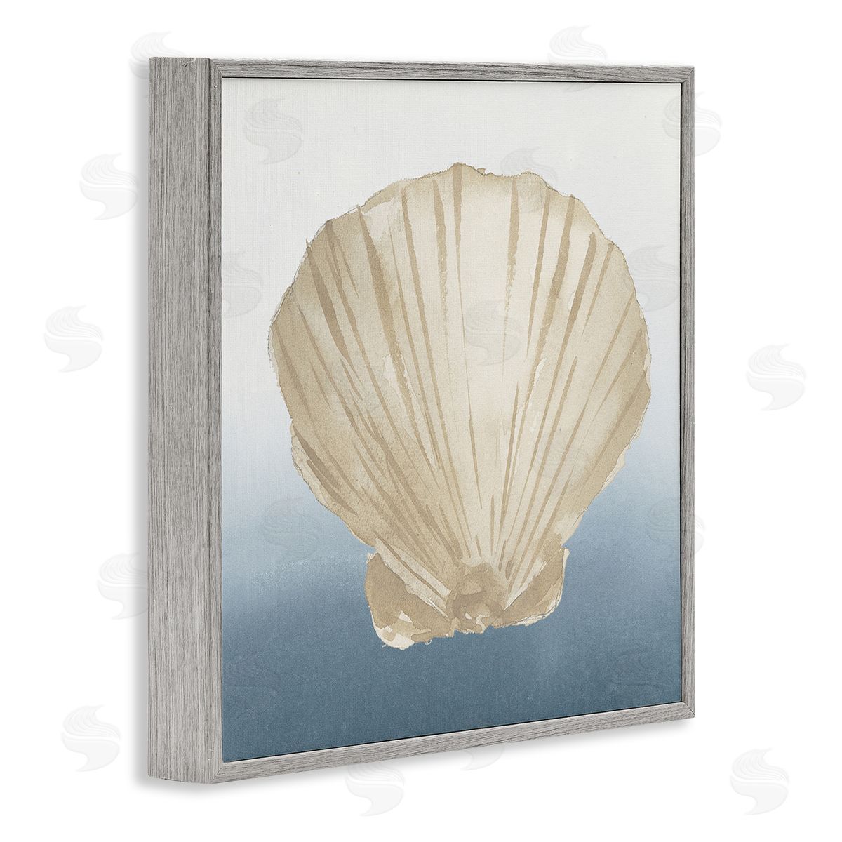 Lucille Price Aquatic Seashell Clam Composition Gray Framed Glicee Wall Art Print