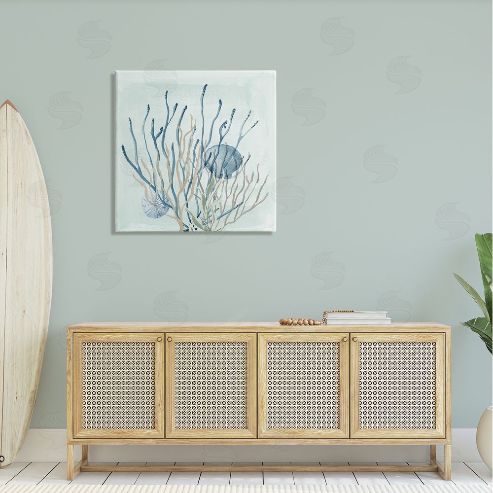 Lucille Price Coral Reef Underwater Seashells Canvas Wall Art in Room