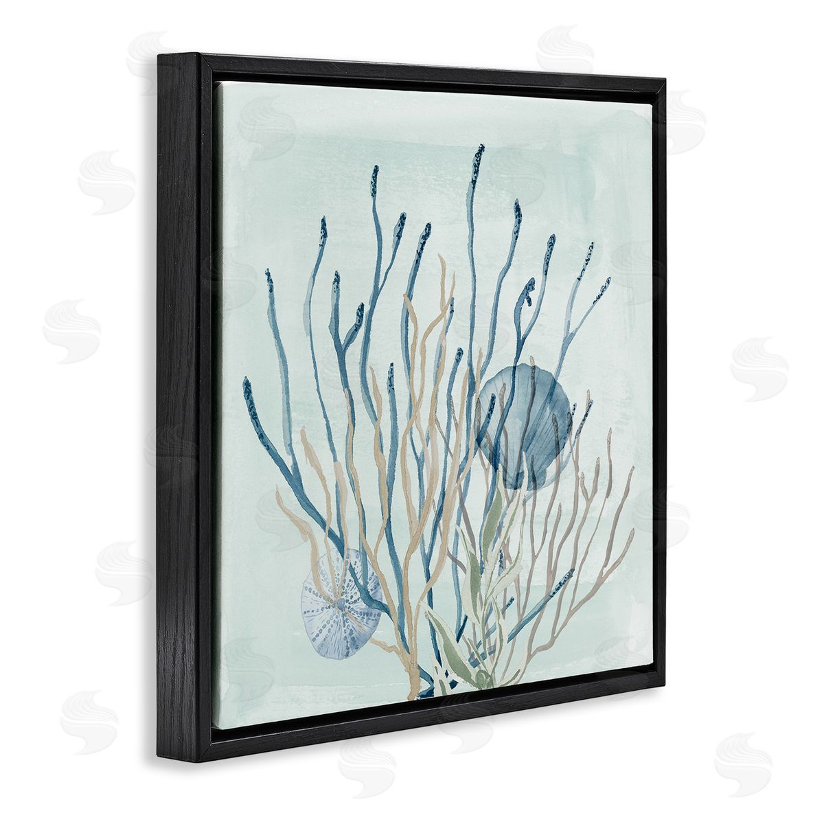 Lucille Price Coral Reef Underwater Seashells Black Floating Frame Canvas Wall Art Print