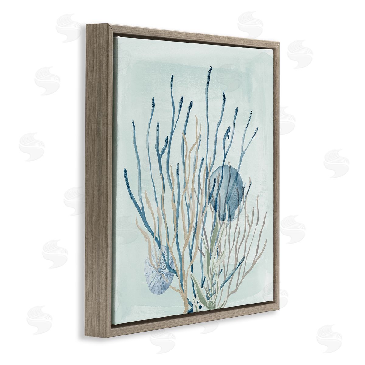 Lucille Price Coral Reef Underwater Seashells Brown Floating Frame Canvas Wall Art Print