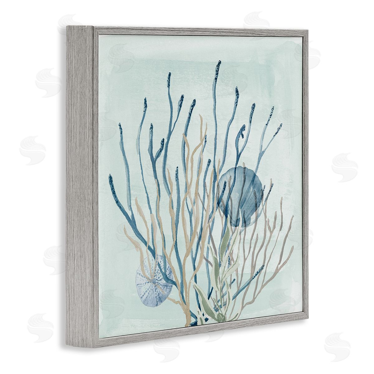 Lucille Price Coral Reef Underwater Seashells Gray Framed Glicee Wall Art Print
