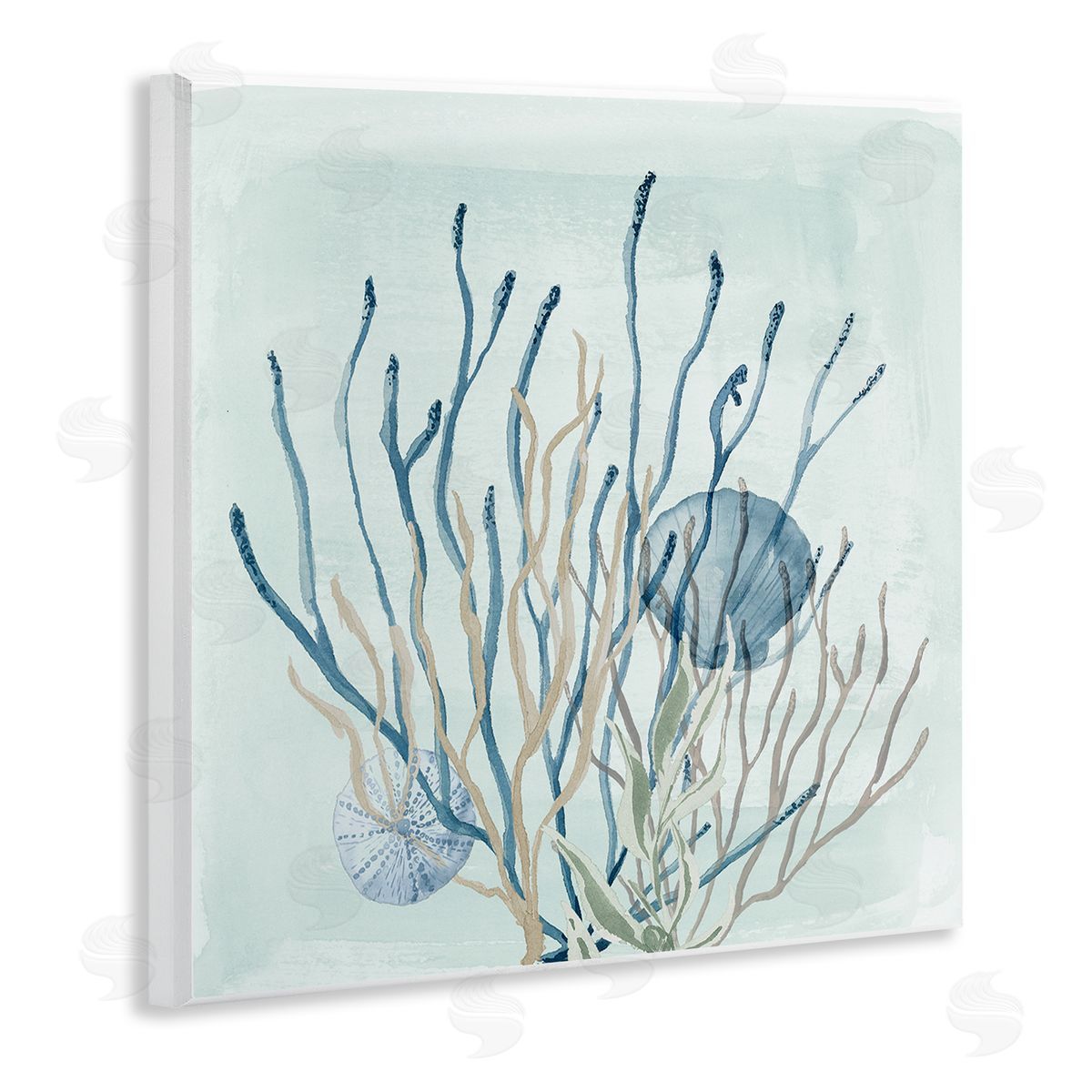 Lucille Price Coral Reef Underwater Seashells Wooden Wall Plaque Art Print